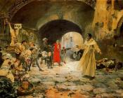 The father Jofre protecting a madman - 华金·索罗利亚·巴斯蒂达